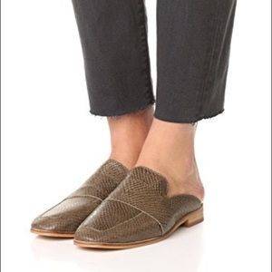 Free People At Ease Flat Mules Snake Skin Print